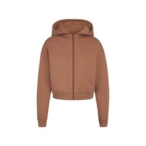 SKIMS Outdoor Fleece Zip Up in Tigers Eye Medium